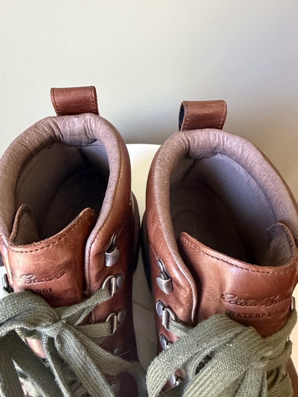 Eddie Bauer K Series Rugged Waterproof Leather Hiking Boots Vibram Sole Classic - Picture 13 of 16